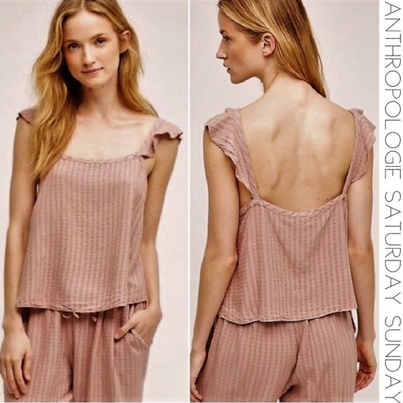 Anthropologie Tops - ANTHROPOLOGIE Saturday Sunday Flutter Sleeve Top